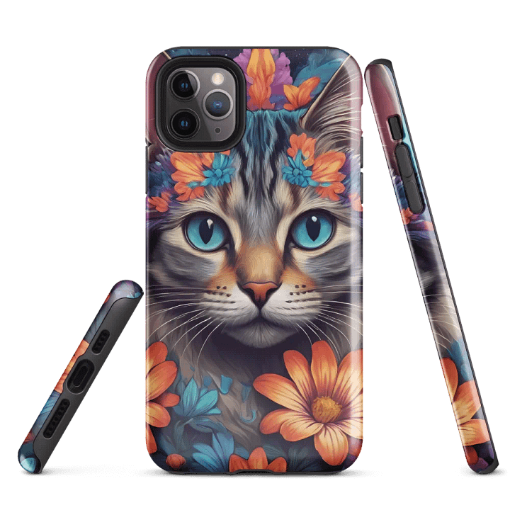 Floral Feline Fantasy: Blossoming Cat iPhone Case product image (1)