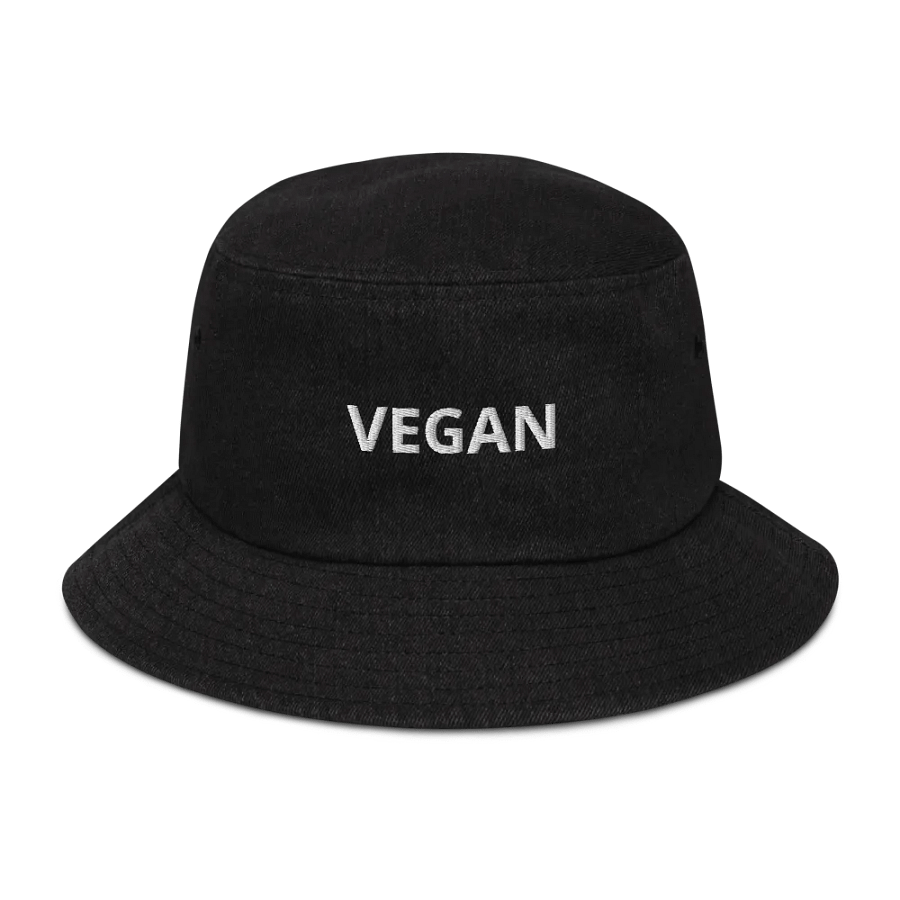 Denim Embroidered Vegan Bucket Hat product image (1)