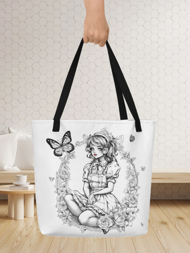 Monochrome Maid Floral Tote Bag product image (1)