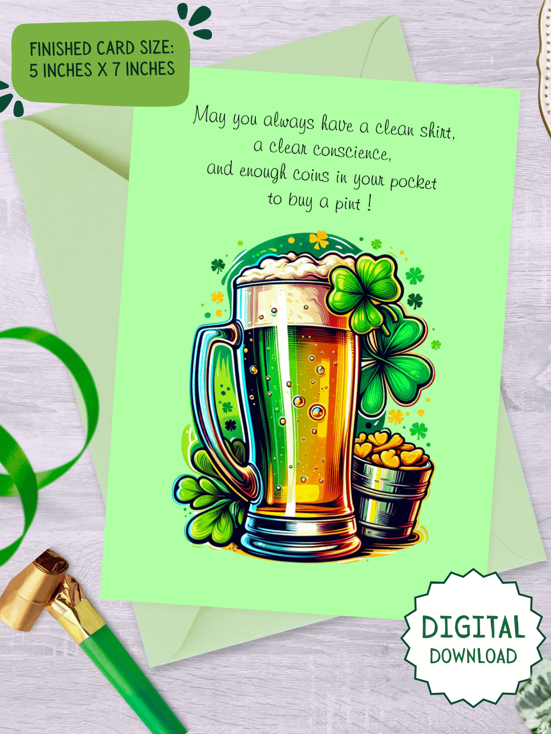 St Patrick's Day Irish Blessing Card (digital download) product image (1)
