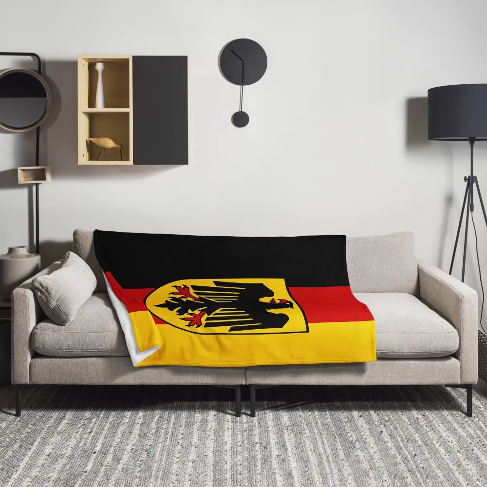 "Germany" Eagle Emblem German Flag Throw Blanket product image (1)