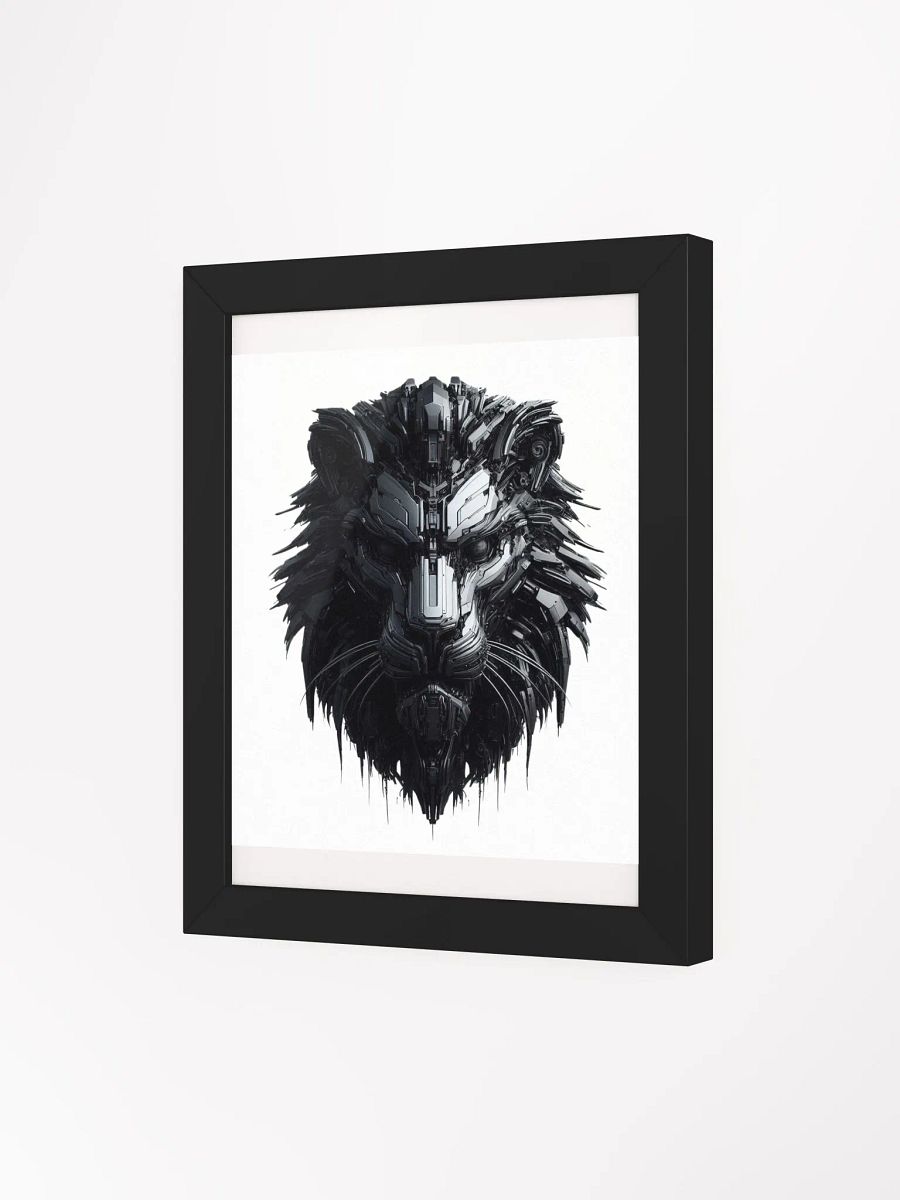 Framed High-Quality Matte Poster (in) | black iron lion robot design product image (6)