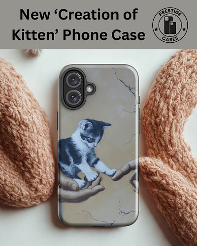 A great gift for cat lovers, our new 'Creation of Kitten' case inspired by Michelangelo's iconic painting 'The Creation of Ad...