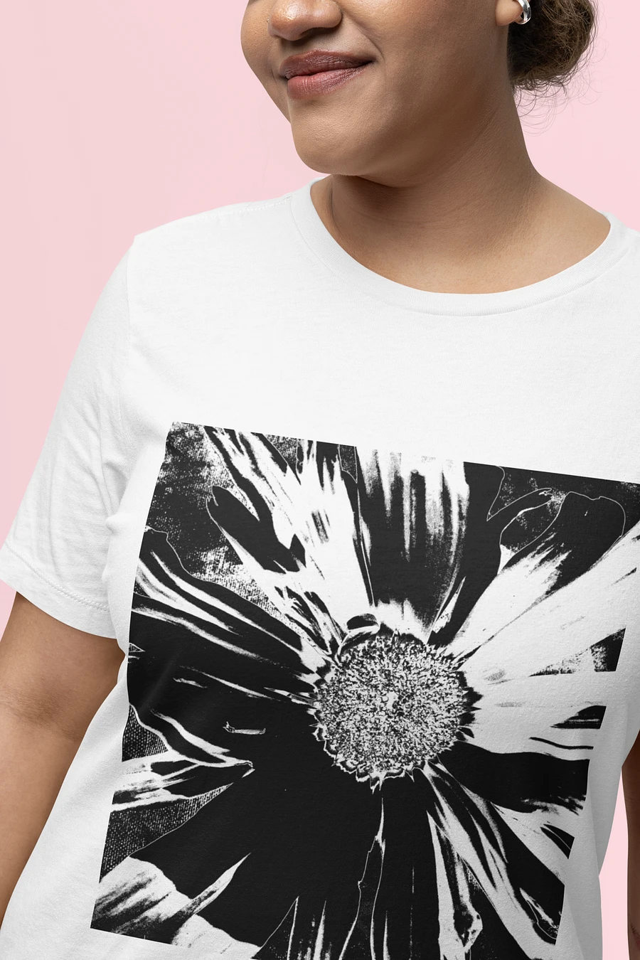 Dark Monochrome Daisy on a Dark Abstract Background Women's T Shirt product image (3)