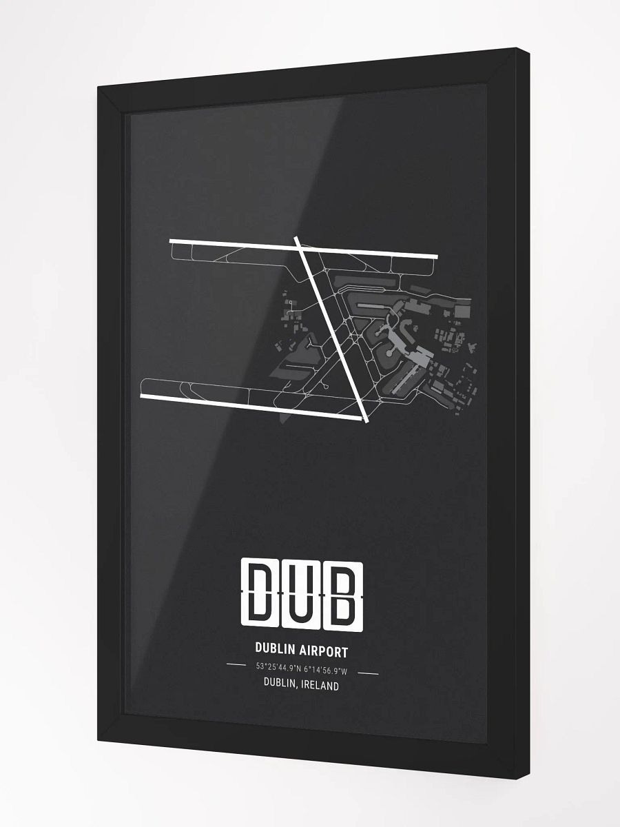 Framed Airport DUB Premium Map On Matt Paper product image (2)