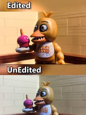Chica Jockey Edited Vs Unedited  #chickenjockey #chica #fnaf #lego