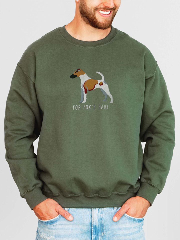 For Fox's Sake Sweatshirt (Embroidered) of a Smooth Fox Terrier(Brown & White3) product image (2)