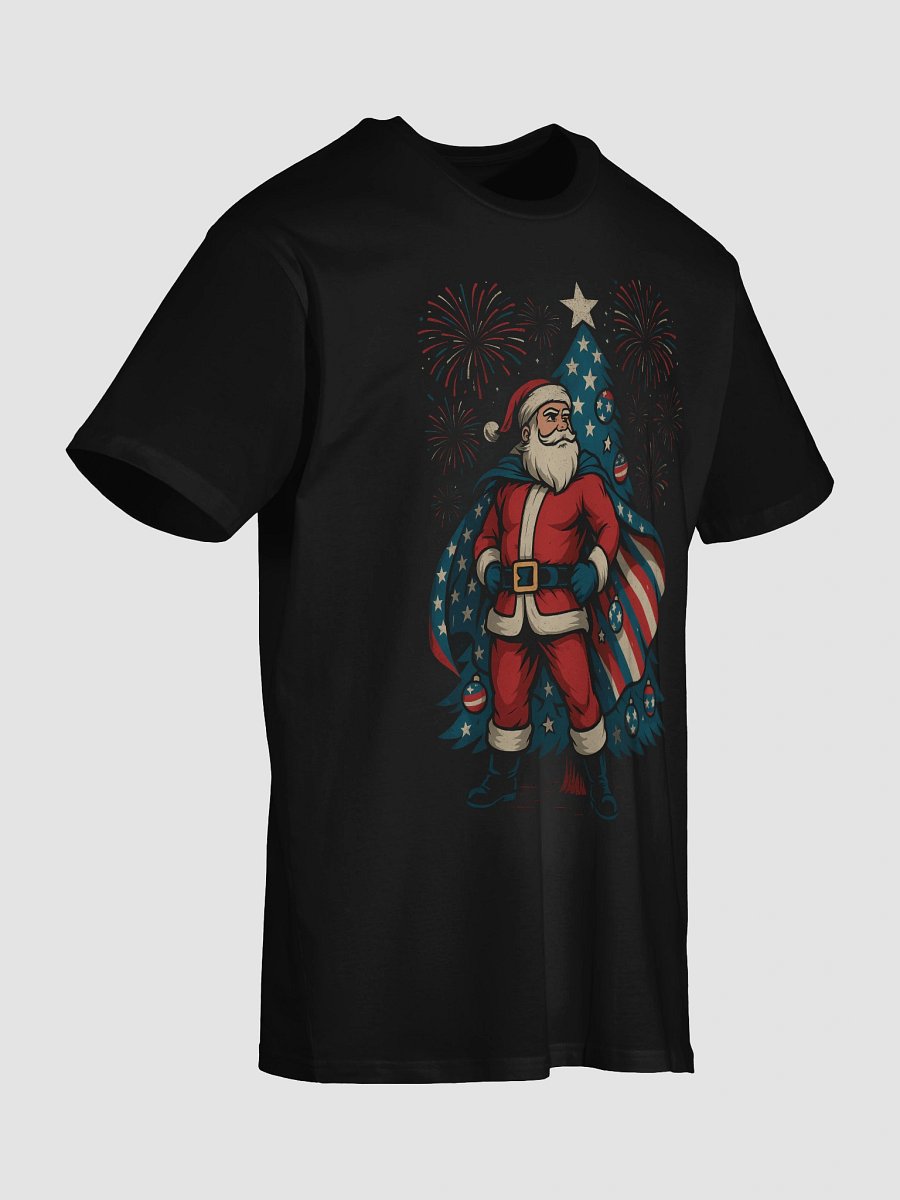 Patriotic Santa Claus American Flag Superhero Christmas Tree T-shirt product image (7)