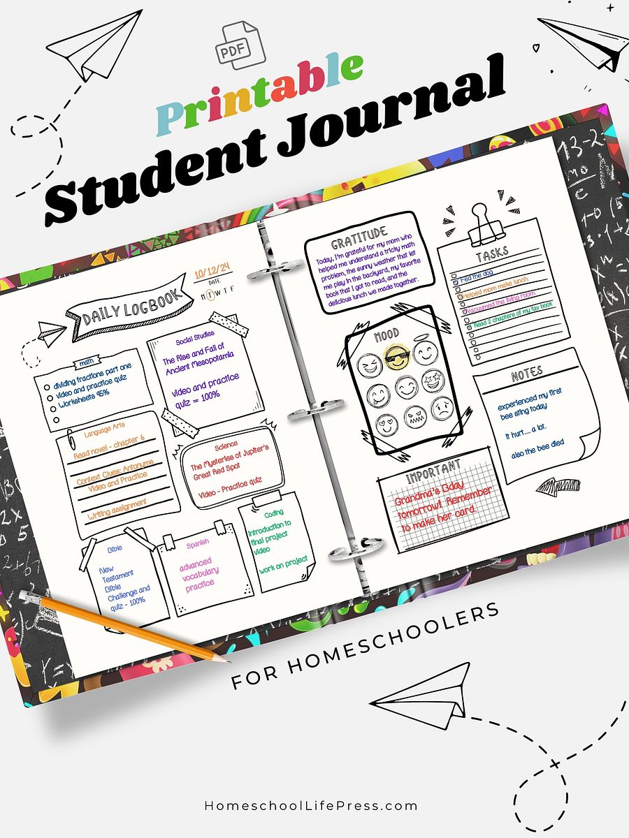 Homeschool Student Daily Journal | Logbook product image (1)