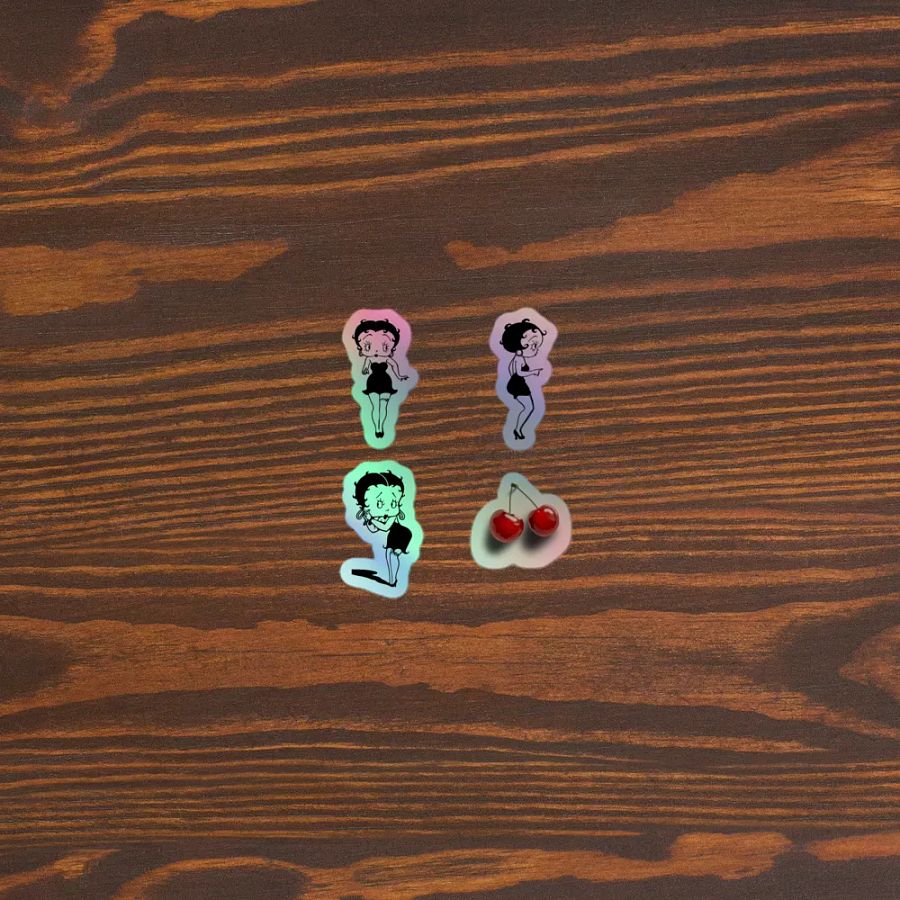 "Betty" Cherry Kiss-Cut Holographic Sticker Set product image (3)