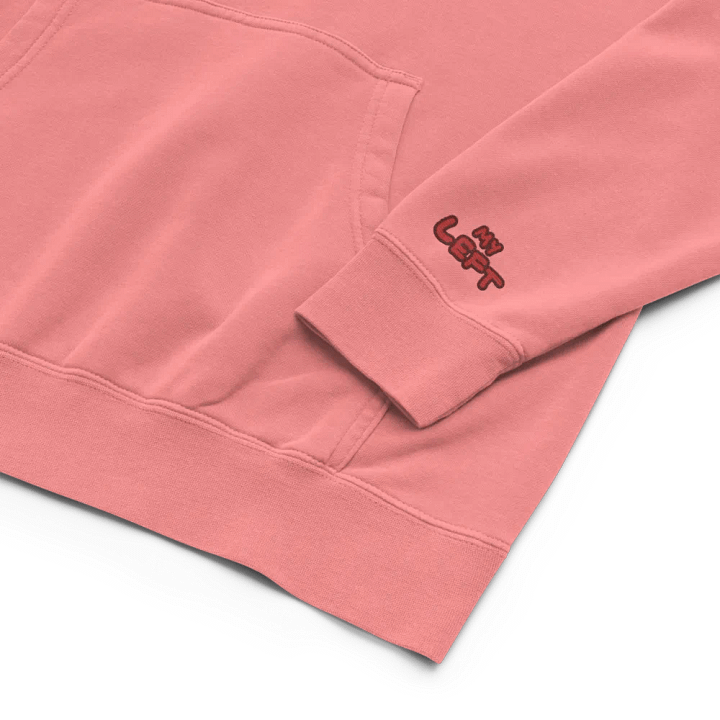 Left and Right embroidered pigment-dyed hoodie (cherry design) product image (2)