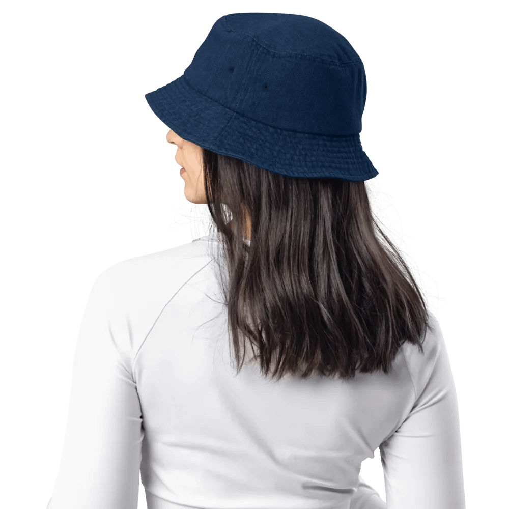 Very Demure Cute Ghost Embroidered Denim Bucket Hat product image (7)