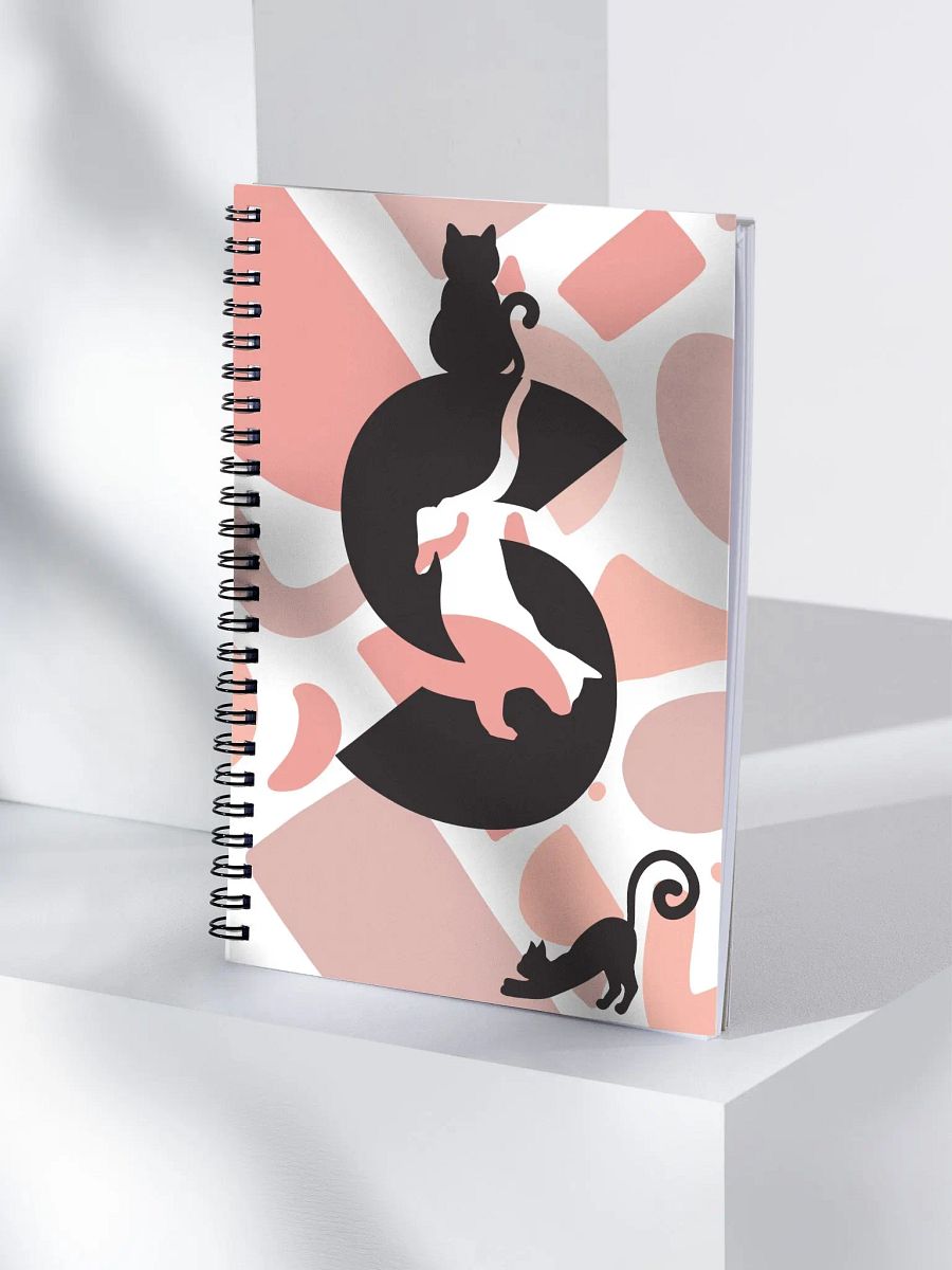 Monogram Letter S Cat Lover Geometric Pinks Notebook product image (4)