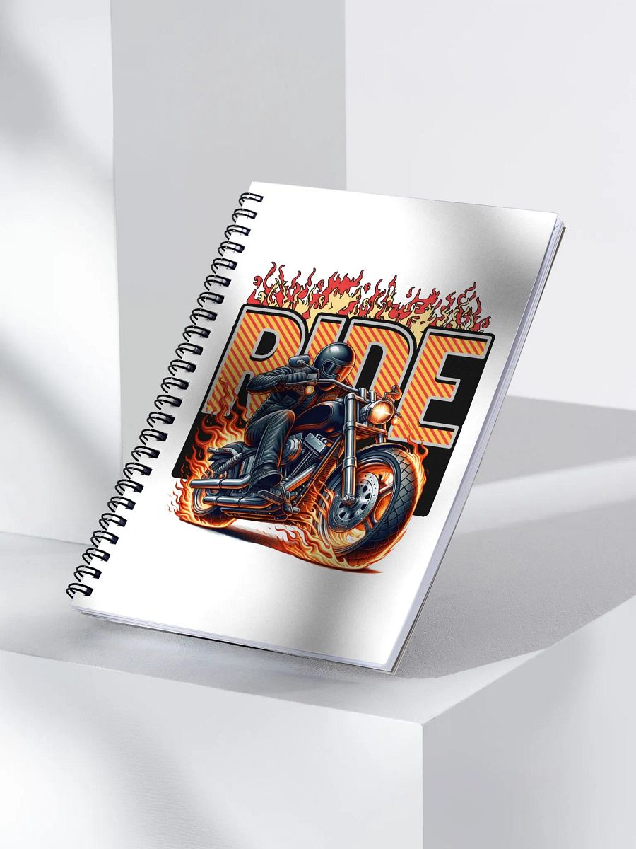 Ride Motorcycle Flaming Spiral Notebook product image (2)