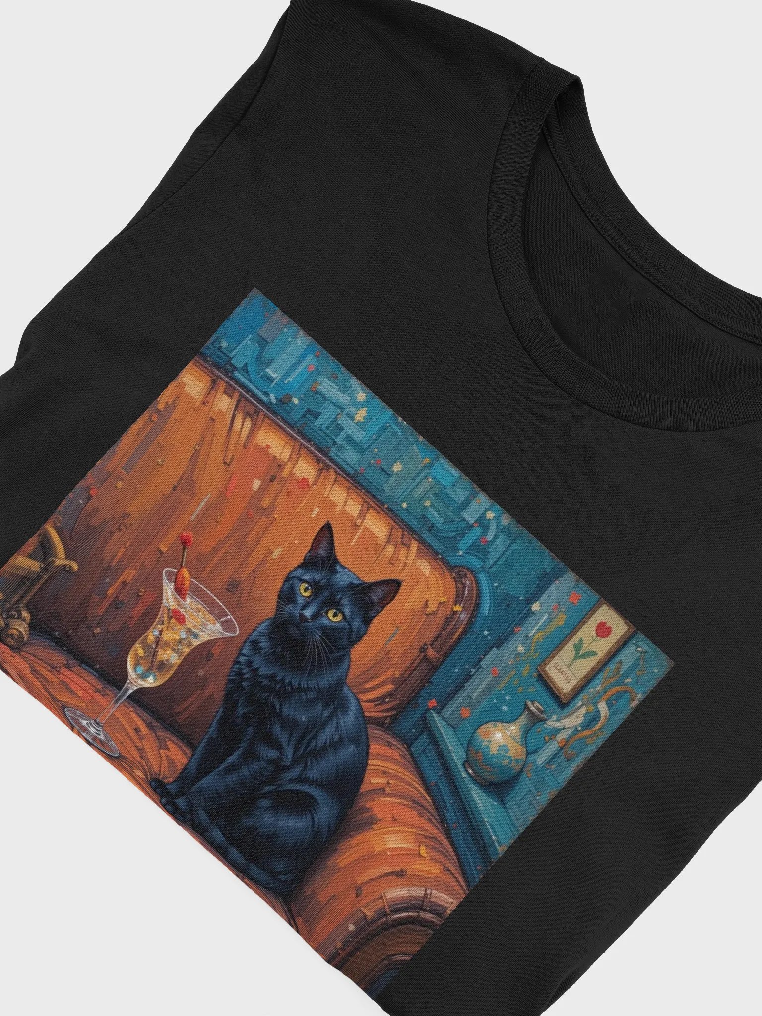 BLACK CAT ON COUCH NEXT TO MARTINI product image (5)