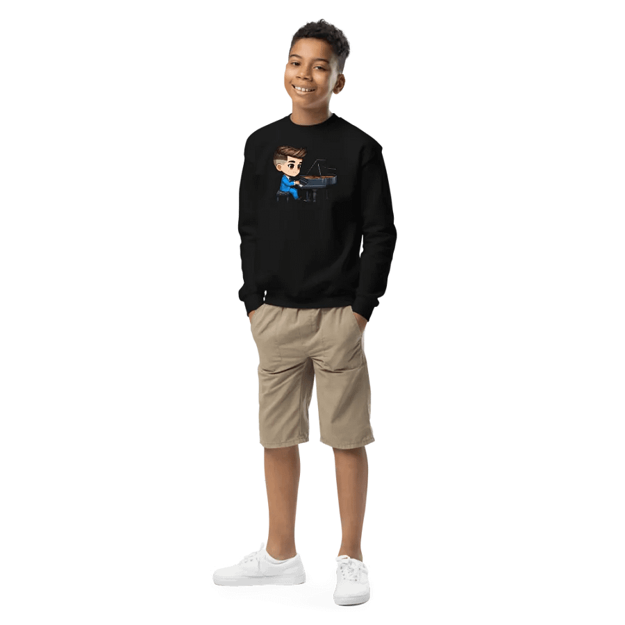 Kid Pianist Youth Crewneck Sweater product image (2)