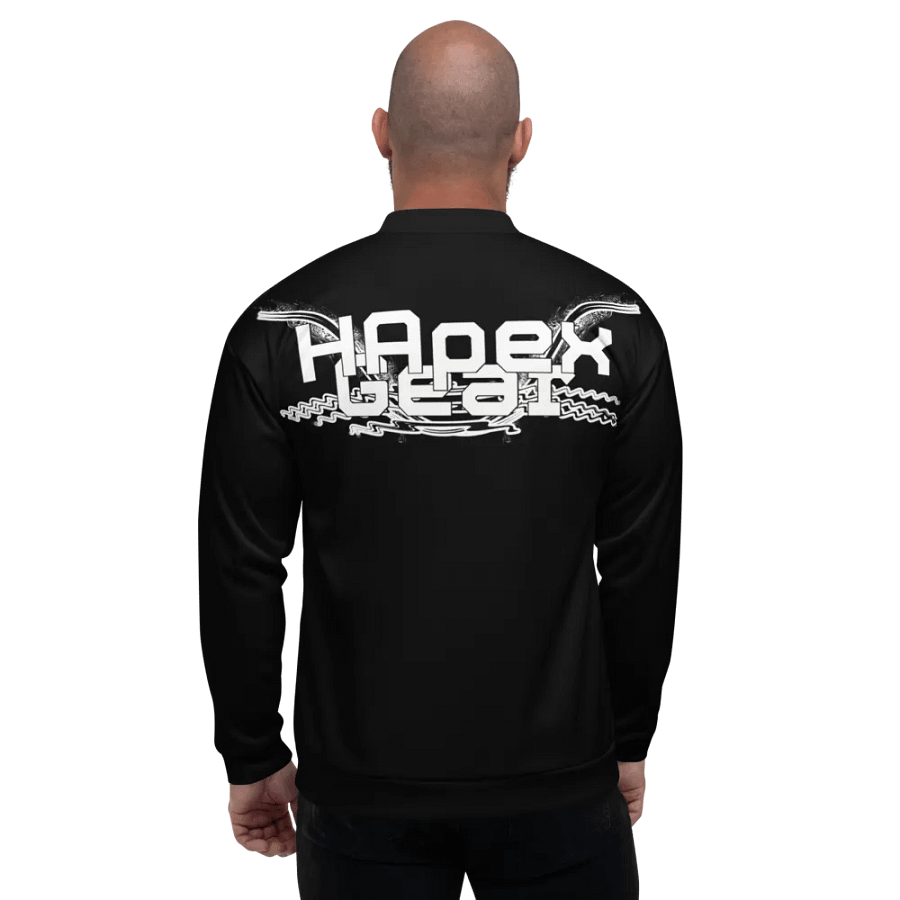Bomber Jacket - Black - White HApex Gear Black Logo product image (5)