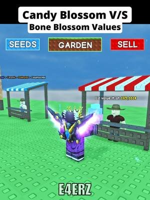 Candy Blossom vs Bone Blossom Base Values 💀🔥#growagarden #roblox #fyp