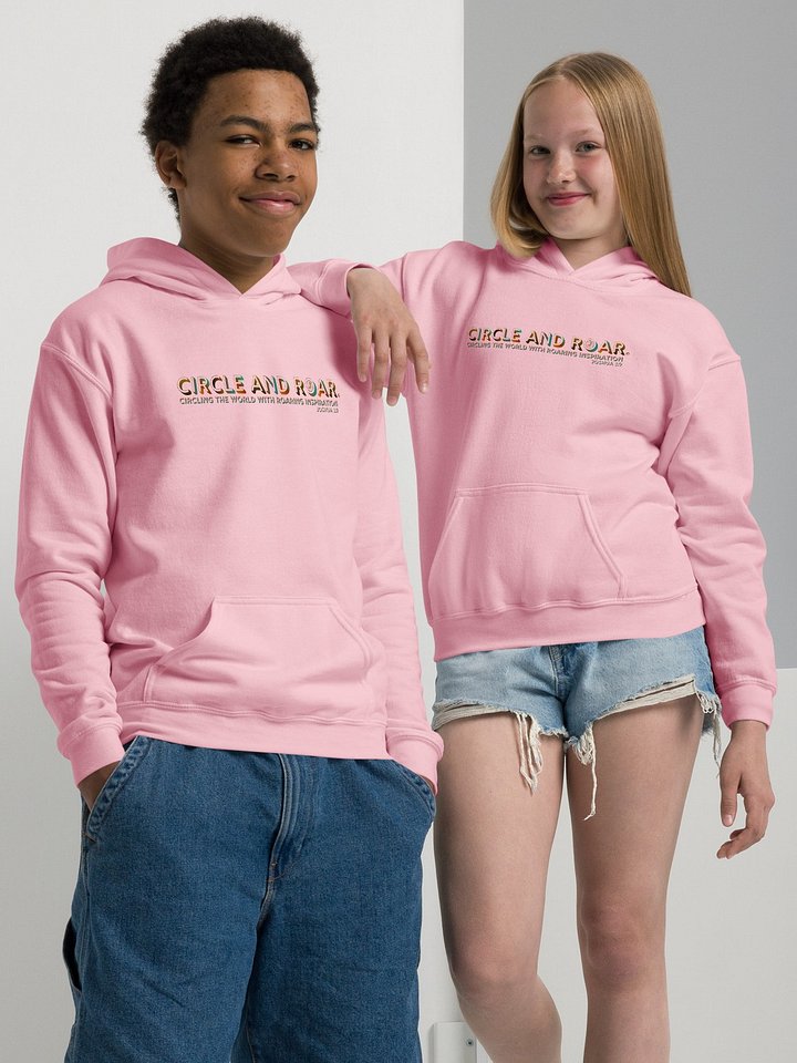 "Circle and Roar" Joshua 1:9 Gradient Text Youth Hoodie product image (1)