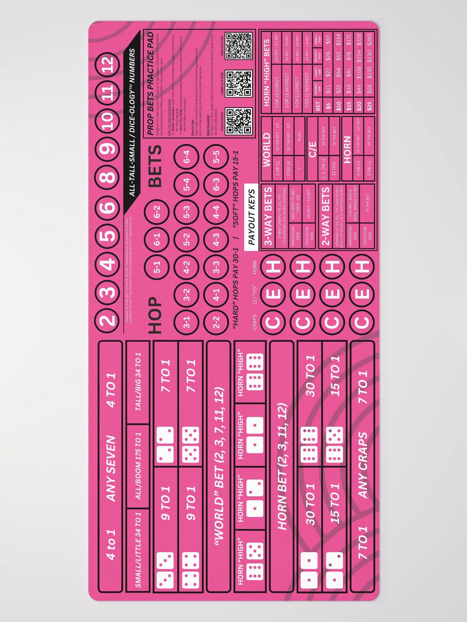 Craps Prop Box Practice Pad - Hot Pink product image (2)