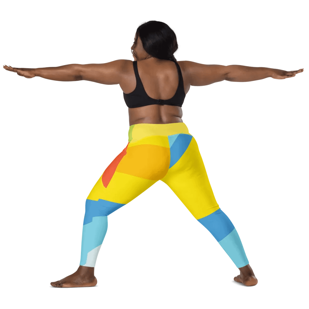 All-Over Yellow/Orange/Aqua Geometric Leggings product image (2)