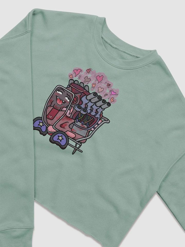 GENUSSY Womens Fleece Crop Top Printed Sweatshirt product image (7)