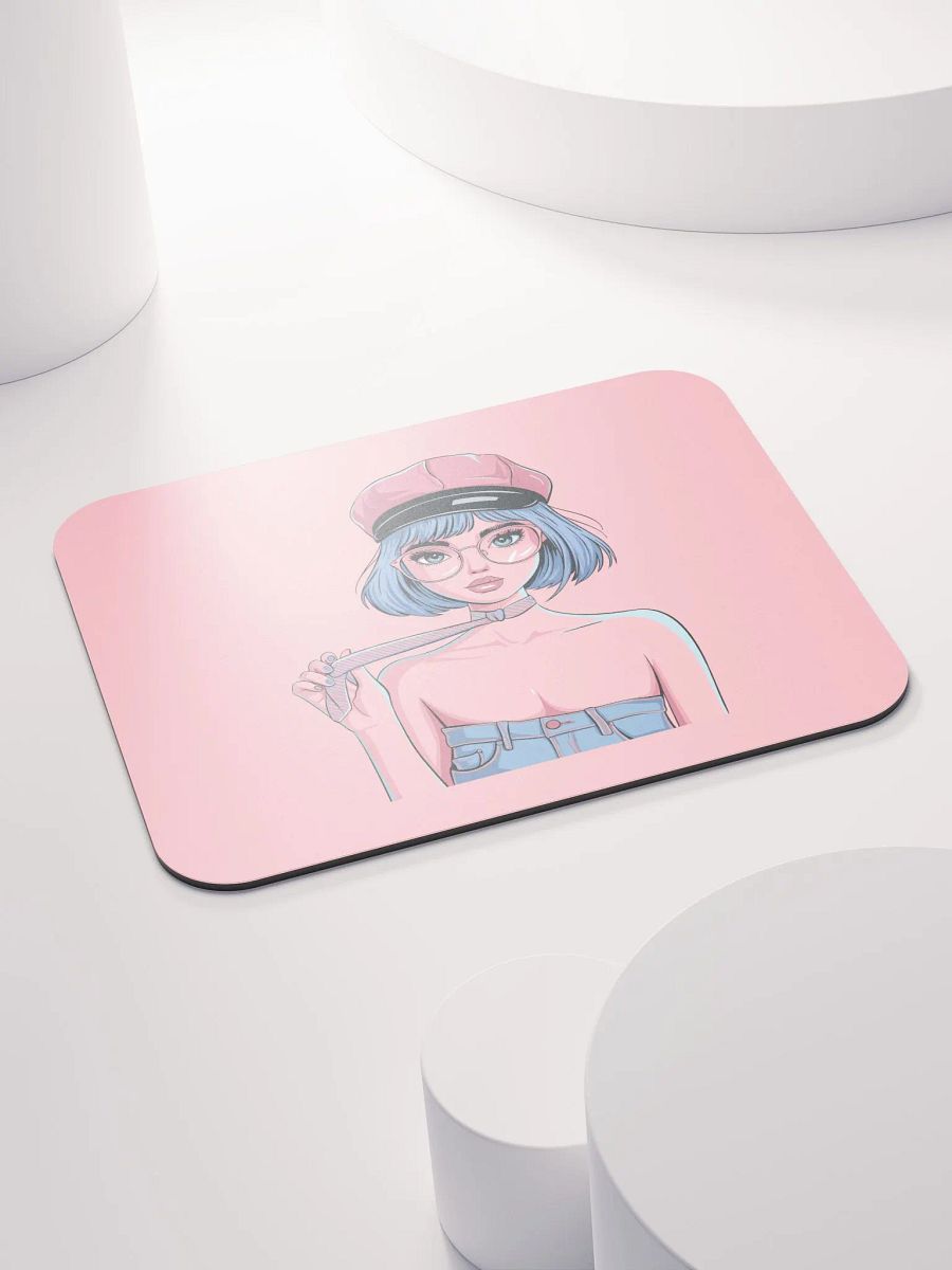 Chic Blue Hair Mouse Pad product image (4)