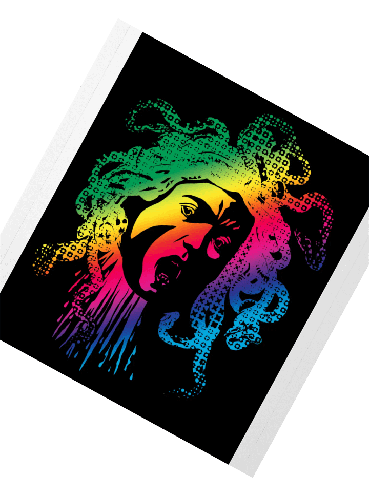 Sticker - Rainbow Halftone Medusa on Dark product image (5)