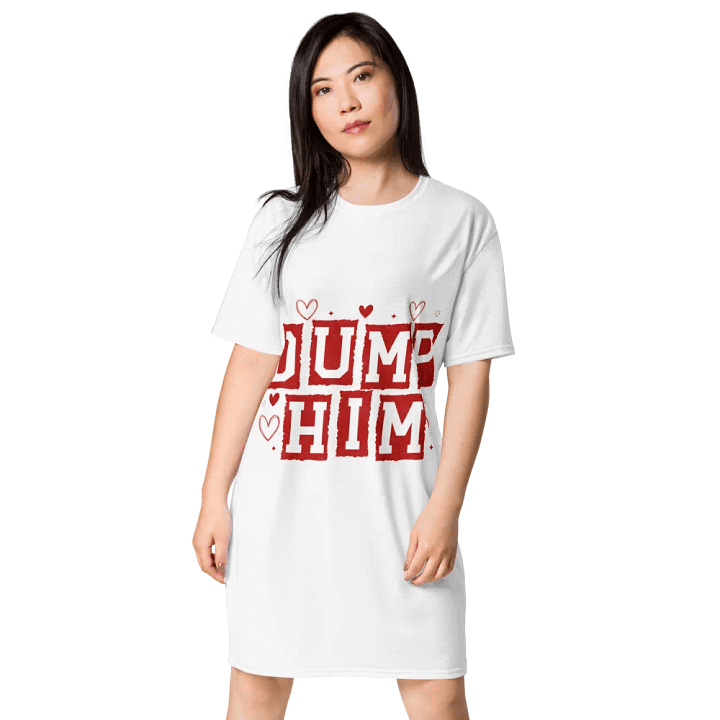 Distressed 'DUMP HIM' All-Over Dress product image (1)