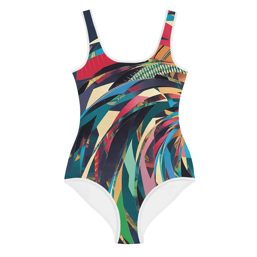 Abstract Lithographic Pattern Design Youth One Piece Swimsuit - V11 product image (1)