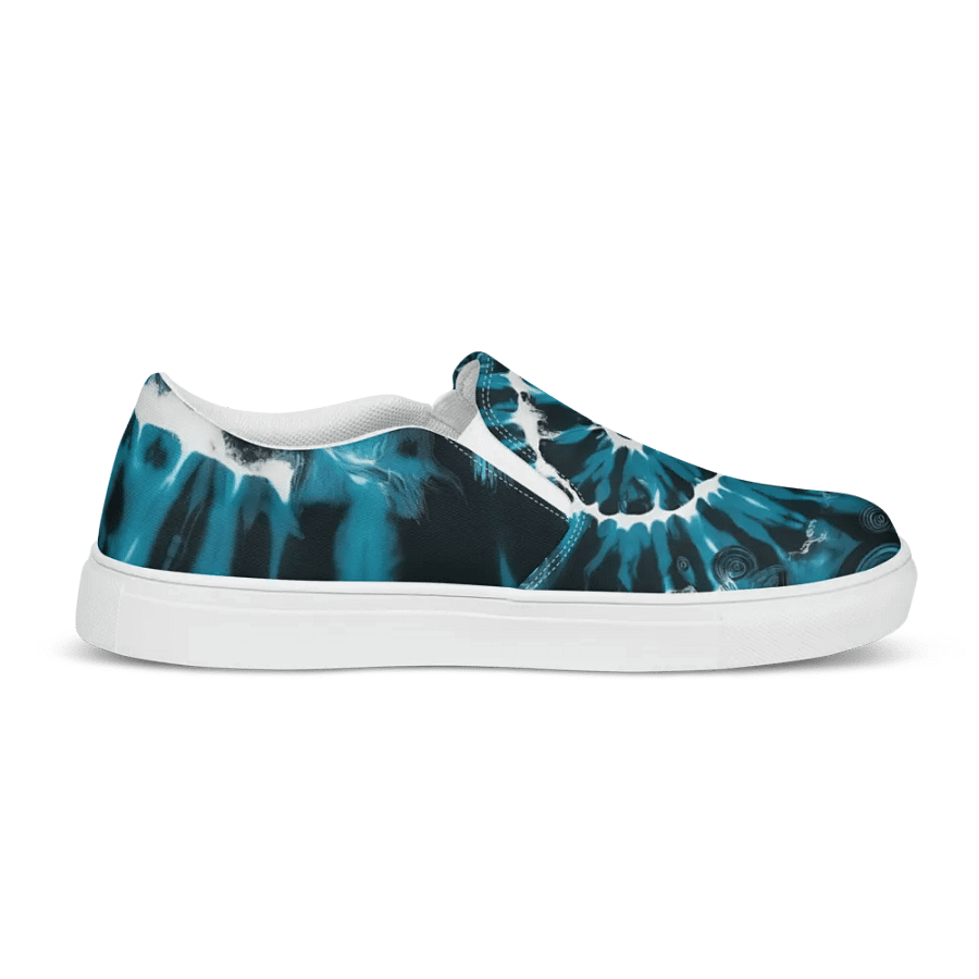Ocean Tie and Dye Spirals Women's Canvas Slip-Ons product image (10)
