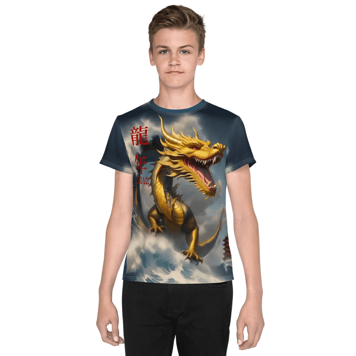 Water Dragon 2012 and the wave /All-Over Print Youth Crew Neck T-Shirt product image (1)