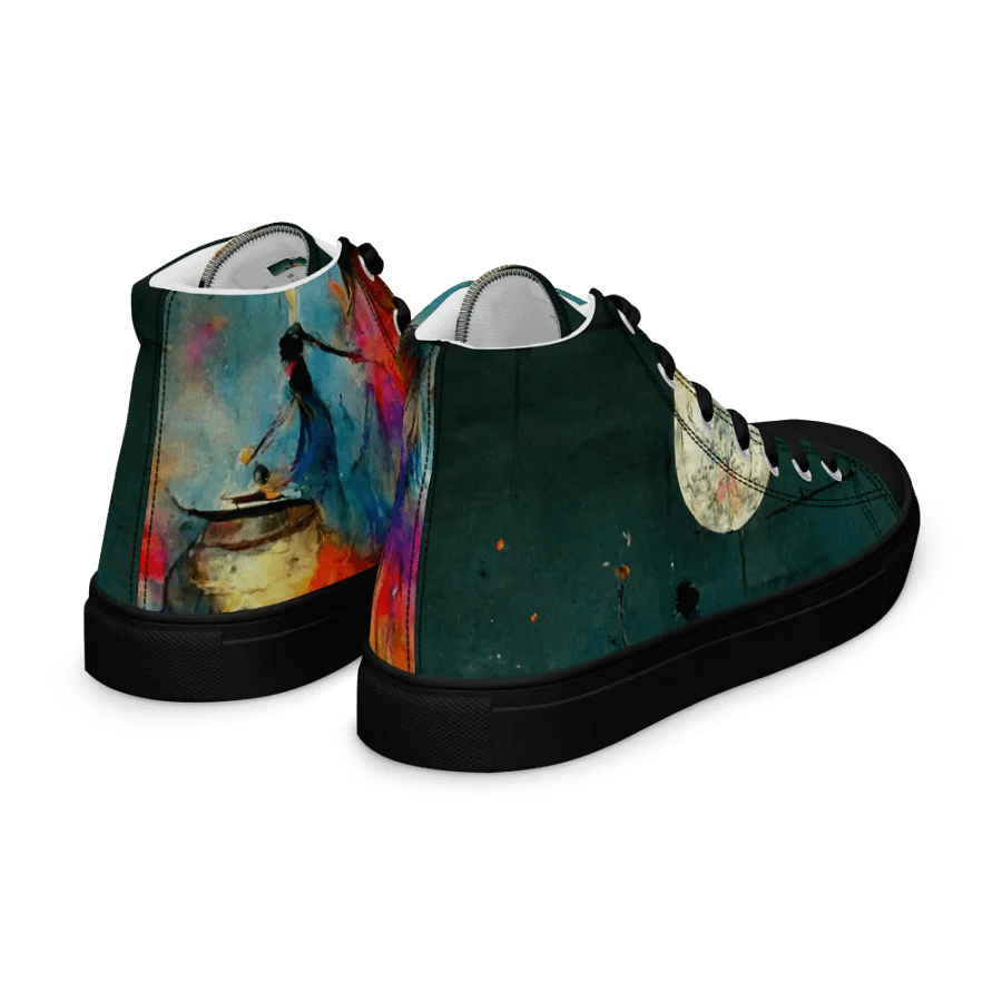 mystical moon gathering: Handmade Women's High Top Canvas Shoes product image (7)