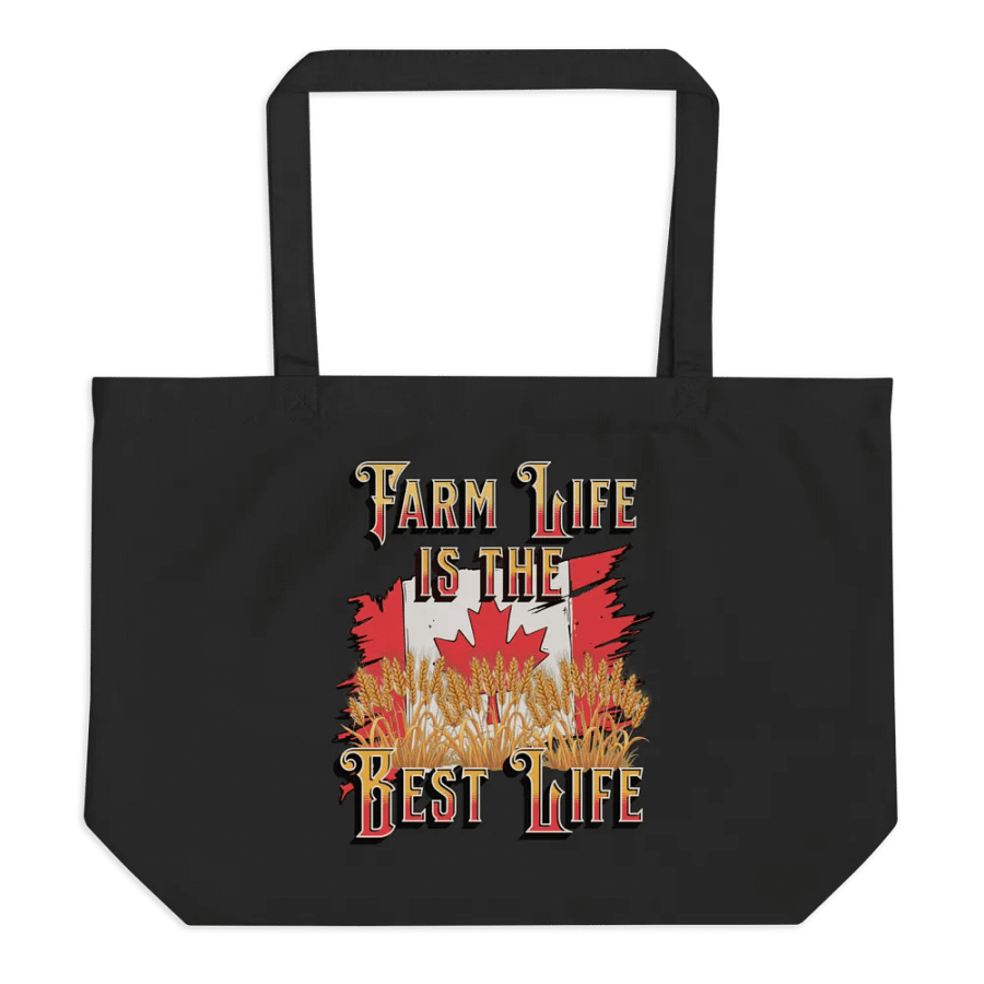 Farm Life Is The Best Life Canada Flag Organic Tote Bag product image (1)