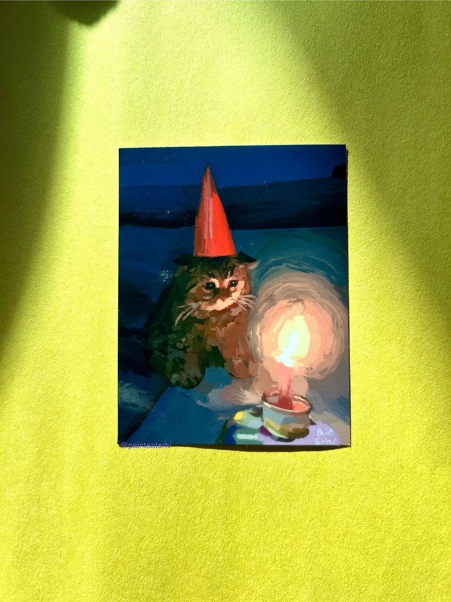 Sad Birthday Cat Sticker product image (1)