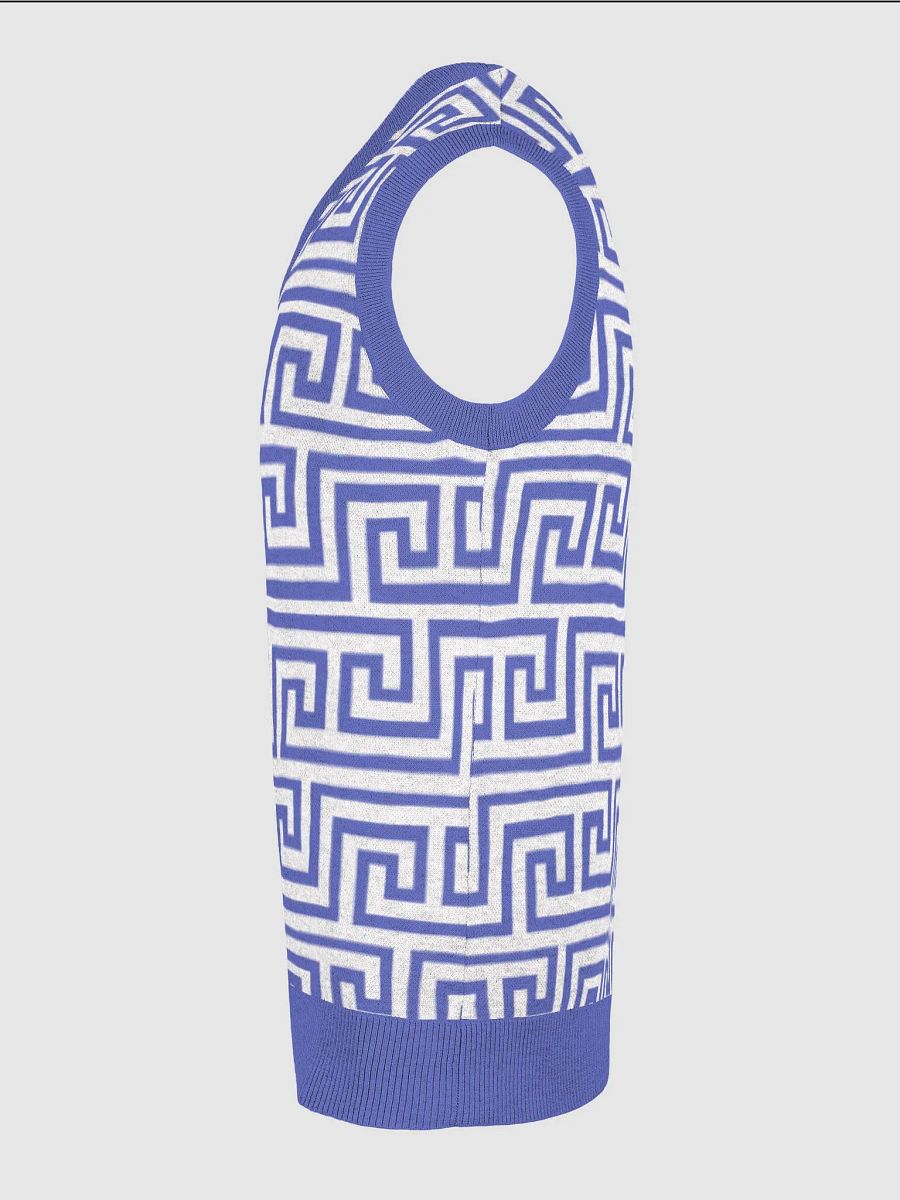 Blue Greek Key Knitted Relaxed Vest product image (6)