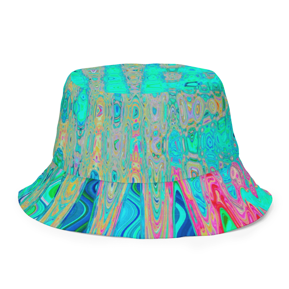 Groovy Abstract Retro Rainbow Atomic Waves Bucket Hat product image (2)