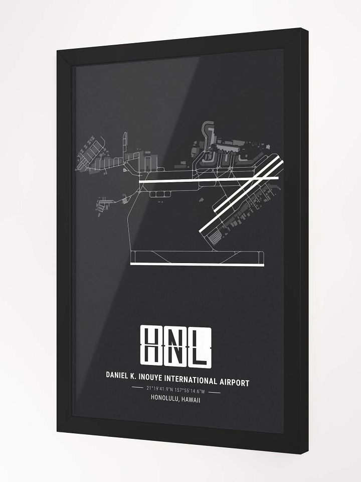 Framed Airport HNL Premium Map On Matt Paper product image (2)