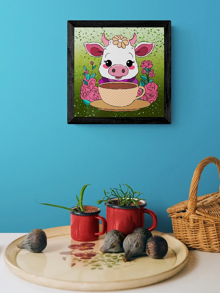 Coffee Break Cow Framed Art Print product image (1)