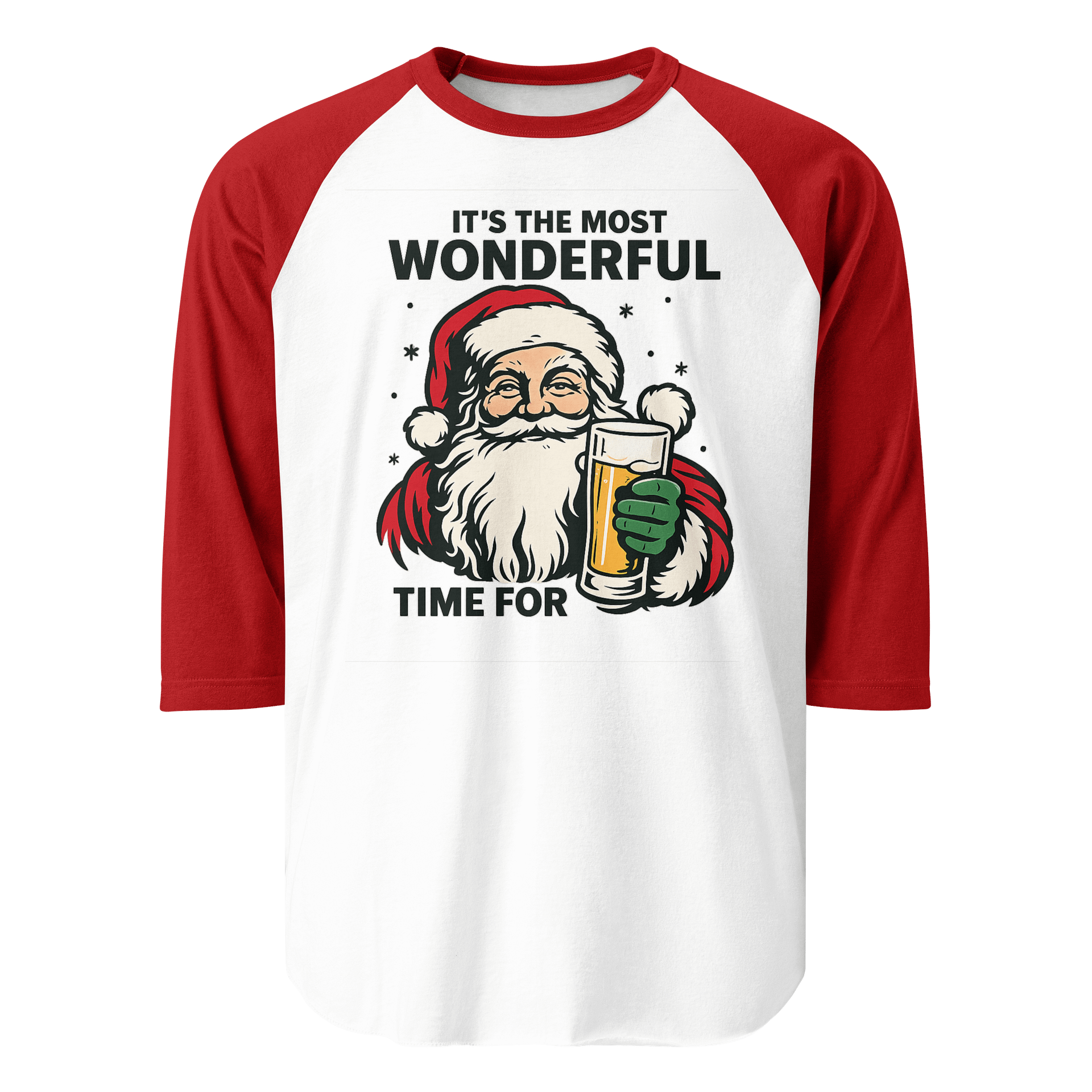 Cheerful Santa Beer Raglan Tee product image (1)