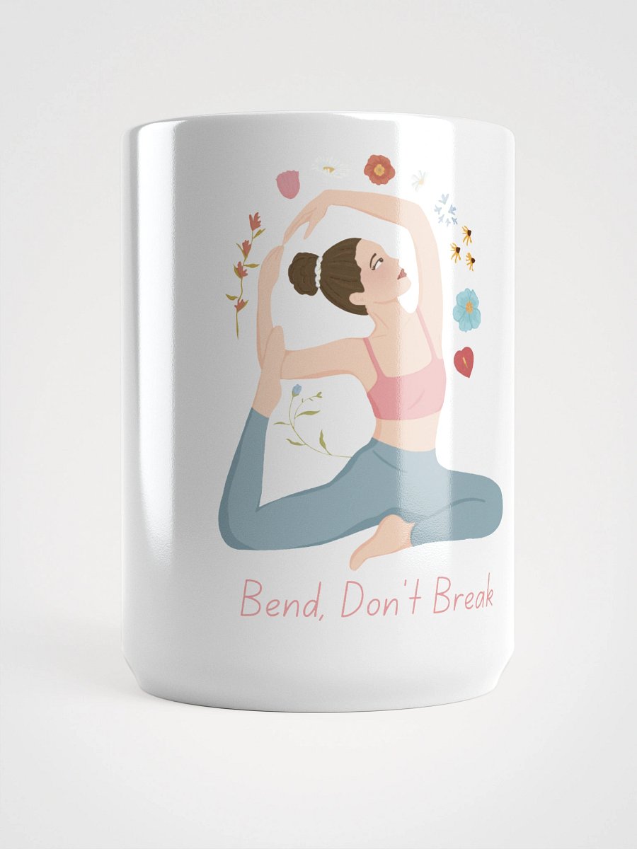 Yoga Inspirational Mug - "Bend, Don't Break" Design product image (5)