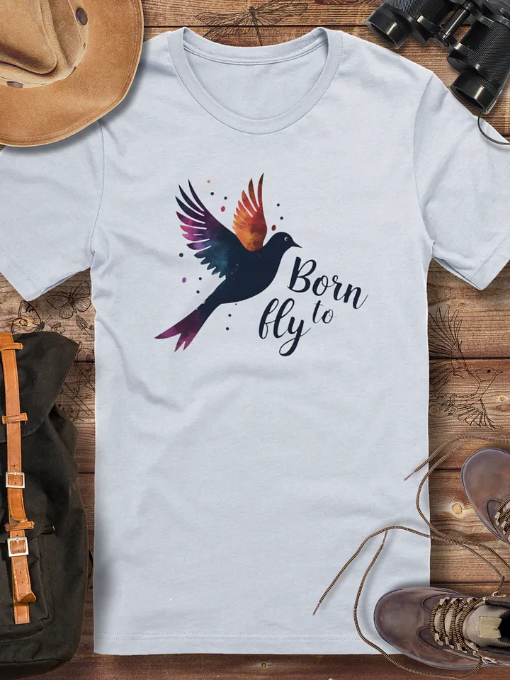Born to Fly T-shirt, Inspirational Bird Graphic Tee, Freedom Lover Gift, Unique Nature Design T-shirt product image (1)