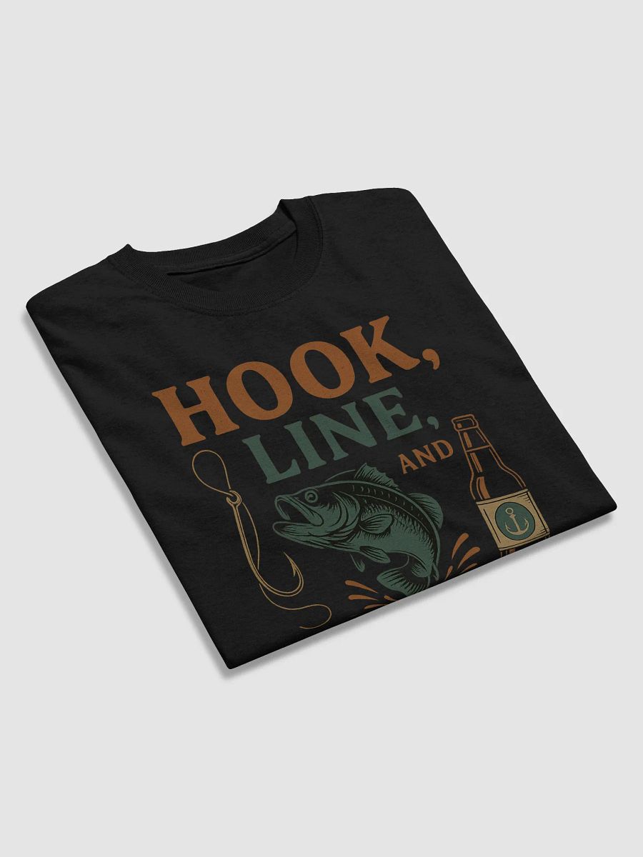 Hook, Line, & Lager T-Shirt – Funny Fishing & Beer Shirt | Vintage Outdoor Design product image (4)