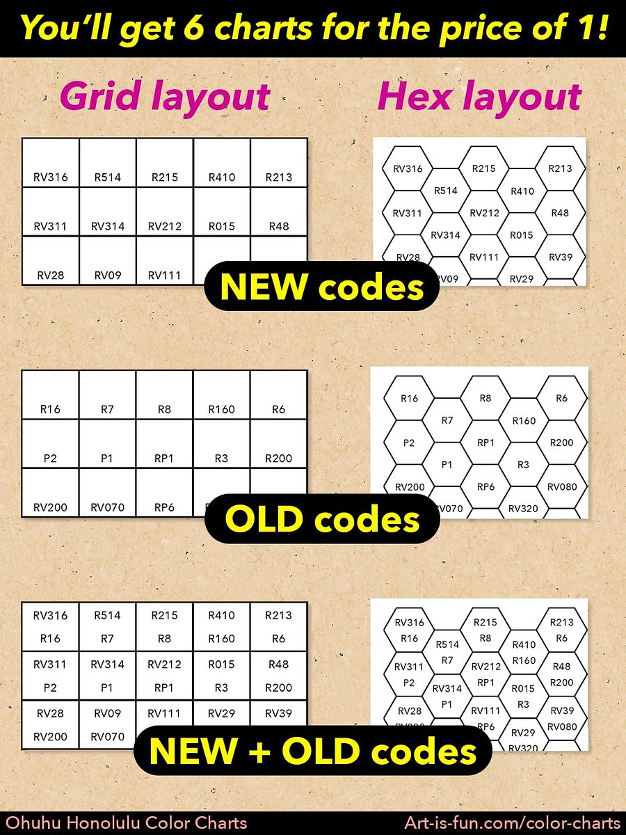Ohuhu Color Chart - 240 Colors (NEW + OLD) in Chromatic Order product image (3)