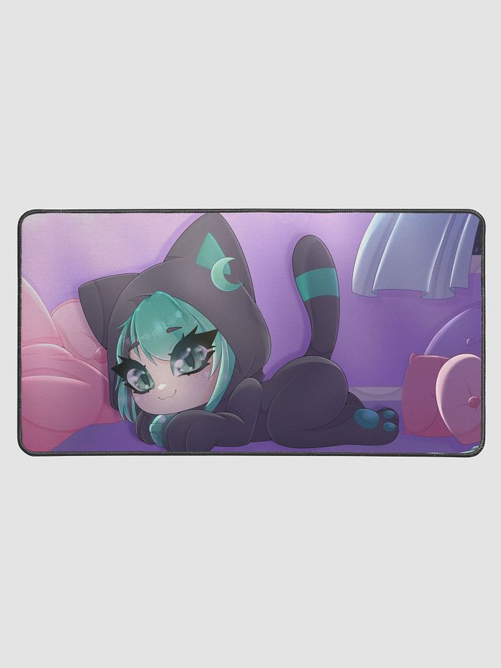 Sleepy Eepy Kitty Mintzey Desk Mat [Dark Mode] product image (1)