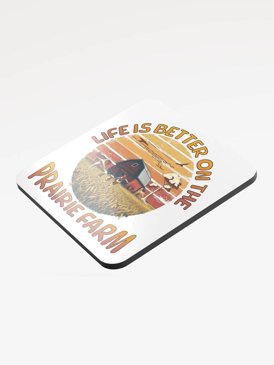 Life Is Better On The Prairie Farm Sunset Cork Coaster product image (3)
