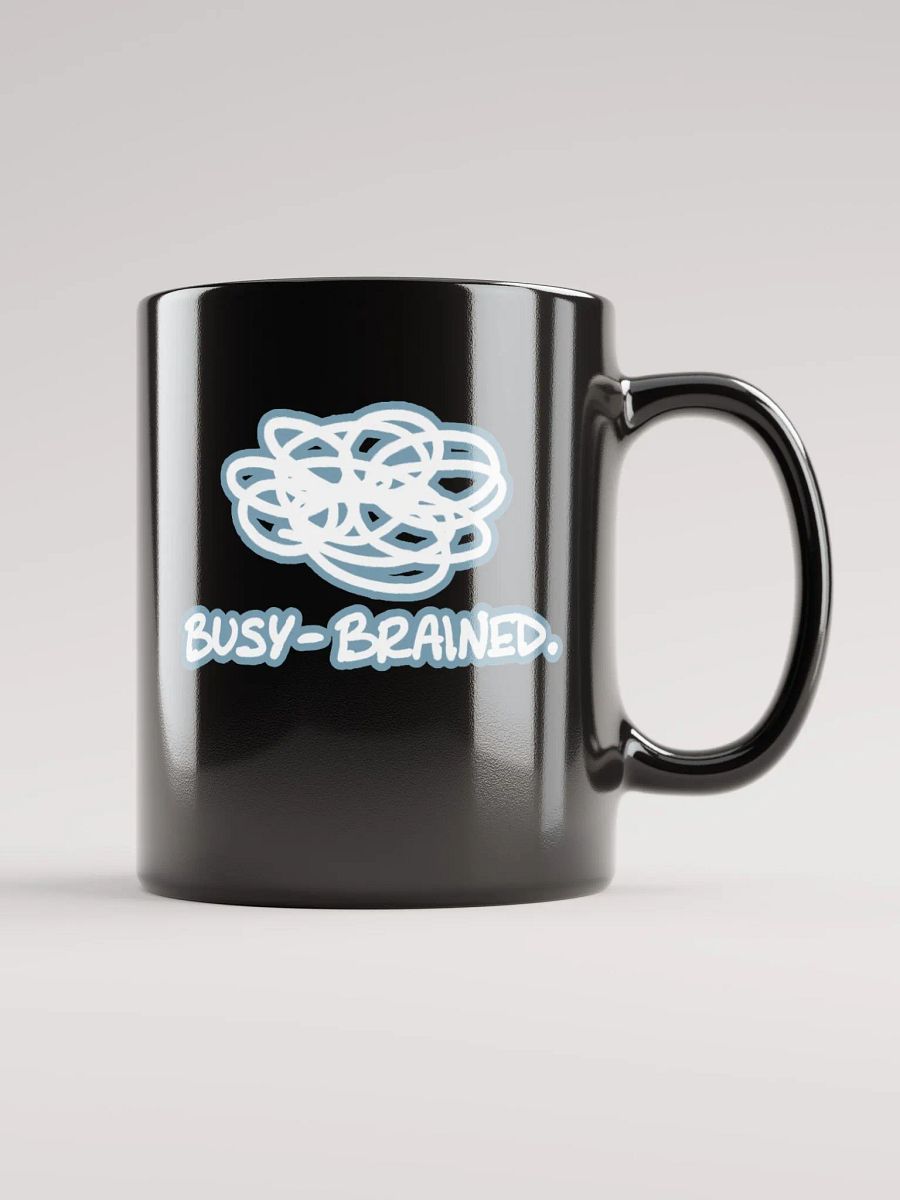 *not* mentally linear (lined design, #709AAF) glossy black mug product image (12)
