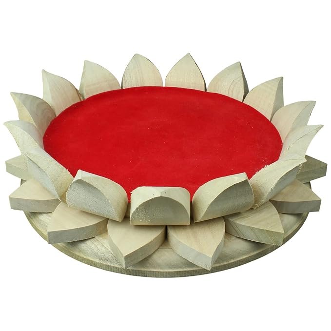 Parth Pooja Wooden Lotus Kamal Aasan-Where god Resides, Made of ShriParni Wood for Keeping Maha Meru Shri Yantra product image (2)
