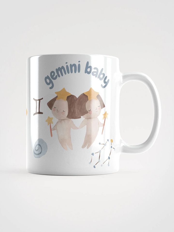 Gemini Baby May 21- June 21 WHITE GLOSSY MUG Baby Gift, New Baby Gift, Fun Astrology Gift product image (2)
