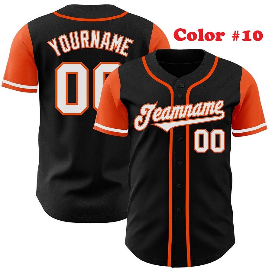 Authentic Baseball Jersey, Custom Baseball Jersey, Personalized Sport Jersey, Straight Lines 1 Color Body and Sleeve Color product image (5)
